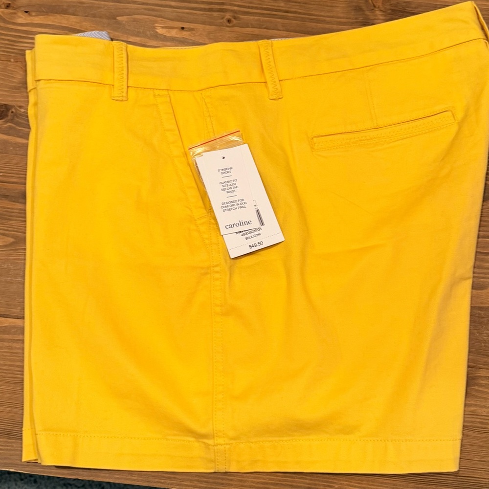 Crown & Ivy Bright Yellow Flat Front Shorts